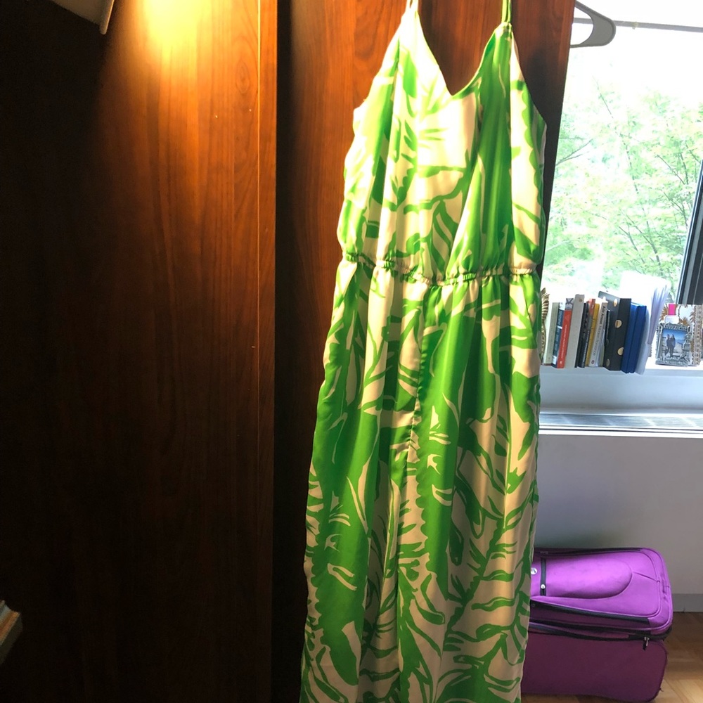 Green and white floral LILY jumper